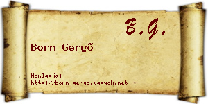 Born Gergő névjegykártya