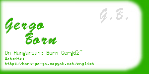 gergo born business card